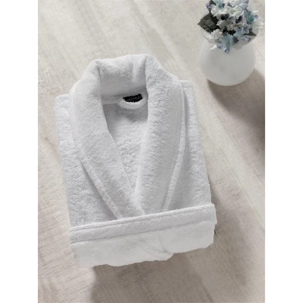 Classic Turkish Towels Shawl Collar Cotton Terry Cloth Bath Robe for Women and Men