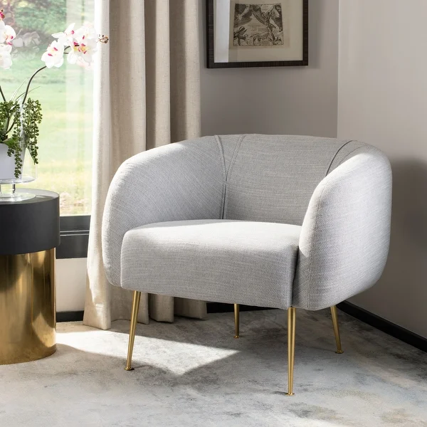 SAFAVIEH Couture Alena Chair - Light Grey - 33"x29.9"x28.7"