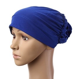 Muslim Scarf Kerchief Hat Flower Casual sapphire blue