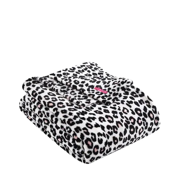 Betsey Johnson Betseys Leopard Pink Ultra Soft Plush Blanket