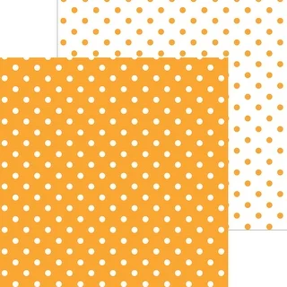 Doodlebug Petite Swiss Dot Cardstock 12"X12"-Tangerine
