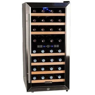 Koldfront TWR327E 16 Inch Wide 32 Bottle Wine Cooler with Dual Cooling Zones