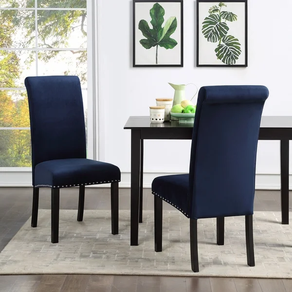 Milan Velvet Armless Dining Chairs (Set of 2)