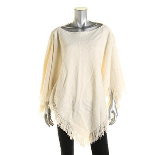 Lauren Ralph Lauren Womens Albreanna Poncho Sweater Wool Fringe - o/s