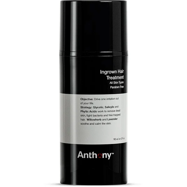 Anthony Ingrown Hair Treatment 3 Fl Oz, Razor Bump Treatment: Aftershave Willow Herb, Lavender, Glycolic, And Salicylic Acids