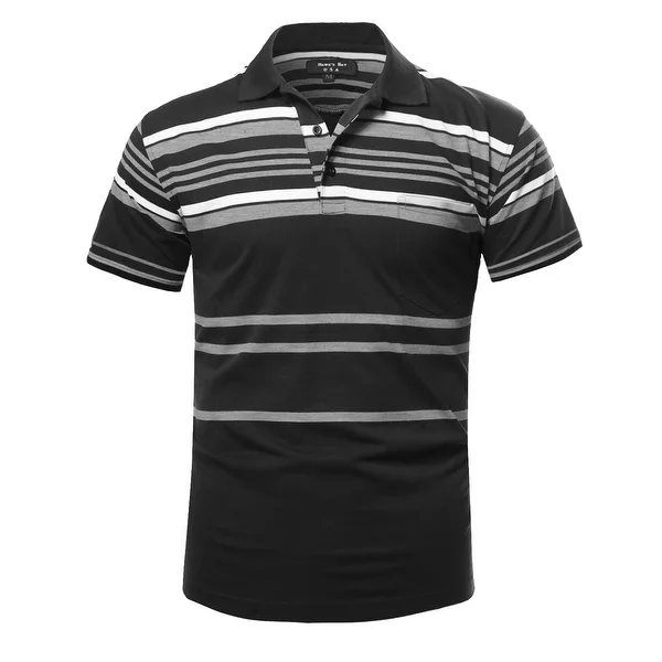 NE PEOPLE Mens Basic Stripe Polo T-shirts [NEMT273]