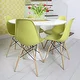 Plastic Eiffel Dining Chairs with Wood Dowel Legs (Set of 2) - Thumbnail 16