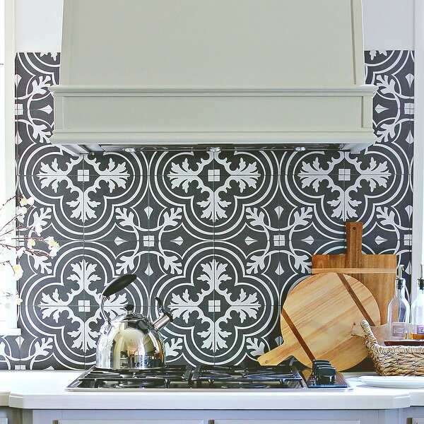 SomerTile Twenties Classic Encaustic 7.75" x 7.75" Ceramic Floor and Wall Tile