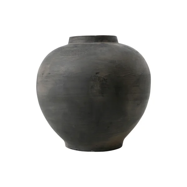 Lily's Living Earthy Gray Small Pottery Apple-Shaped Pot, 10 Inch Tall