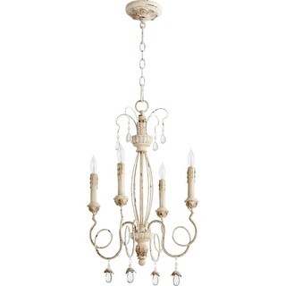 Quorum International 6044-4 Venice 4 Light 17" Wide Single Tier Chandelier with Crystal Accents