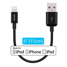 Skiva USBLink (6" / 0.5ft) Short Apple MFi Certified 8-pin Lightning Sync and Charge Cable for iPhone 7 7+ 6s Plus SE, iPad Air