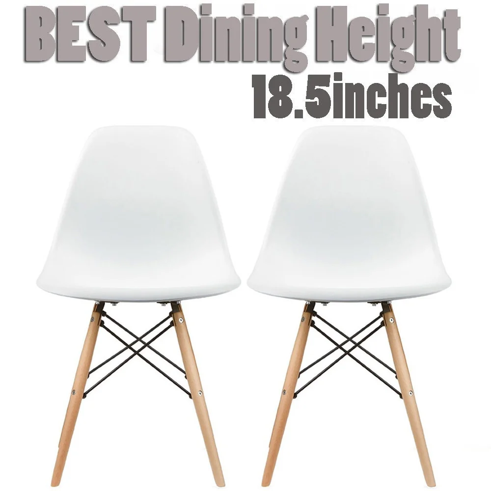 Plastic Eiffel Dining Chairs with Wood Dowel Legs (Set of 2) - Thumbnail 20