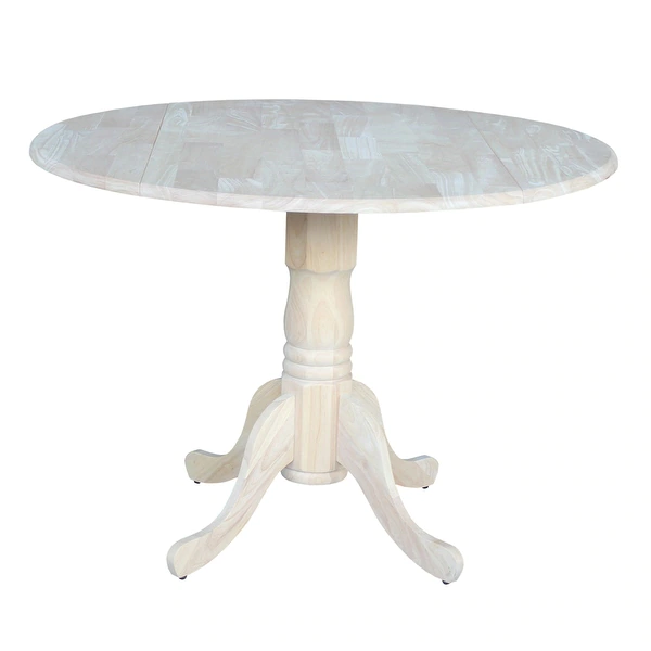 International Concepts Unfinished 42-inch Round Drop Leaf Dining Table