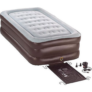 Coleman 2000010294 Twin Double High Airbed Inflatable Mattress w Pump - Tan