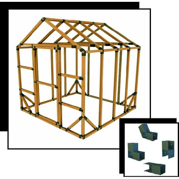 8X8 E-Z Frame Standard Greenhouse or Storage Shed Structures Kit (lumber not included)