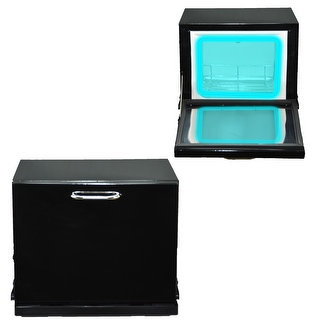 InkBed Black Compact 2-in-1 Towel Warmer & Ultraviolet Sterilizer Cabinet