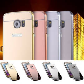 For Samsung Galaxy S6 EDGE Luxury Shock-proof Aluminum Mirror Hard Phone Case Back Cover Skin