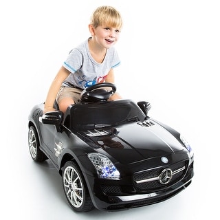 Costway BLACK MERCEDES BENZ SLS R/C MP3 KIDS RIDE ON CAR ELECTRIC BATTERY TOY