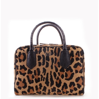 Prada Cheetah Pattern Cavallino Leather Inside Bag Tote Handbag - Yellow - M