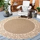 preview thumbnail 6 of 106, SAFAVIEH Courtyard Caryl Indoor/ Outdoor Waterproof Backyard Patio Rug 5'3" x 5'3" Round - Brown/Natural