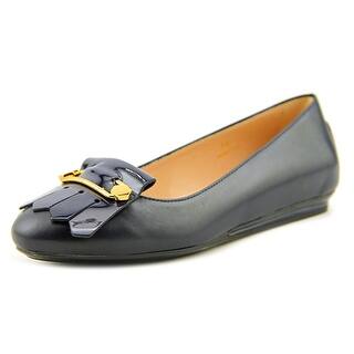 Tod's Gomma T85 UY Frania Spilla Women Round Toe Leather Blue Loafer