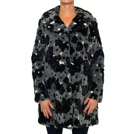 Betsey Johnson Floral Faux Fur Coat