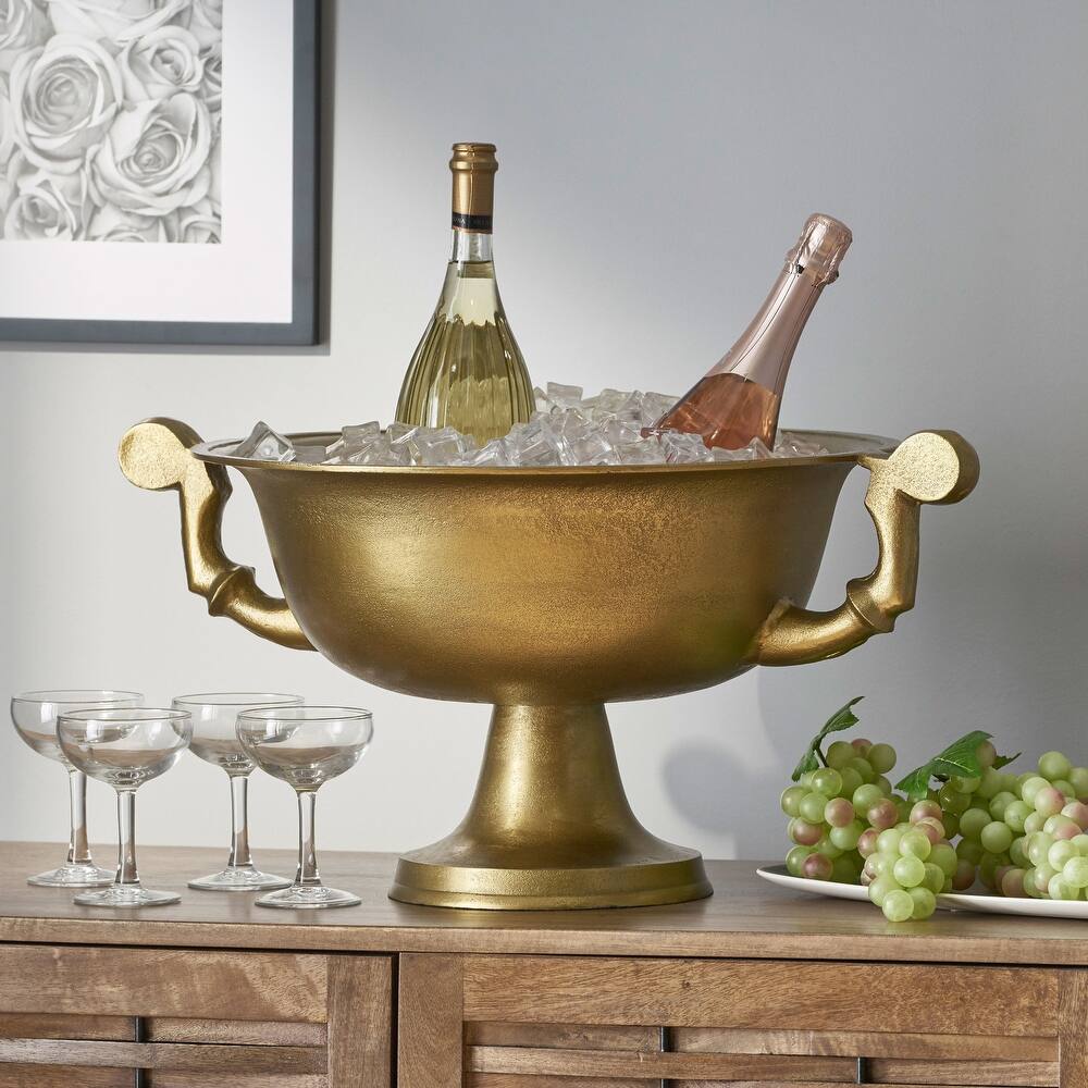 Colerain Indoor Aluminum Handcrafted Champagne Cooler by Christopher Knight Home