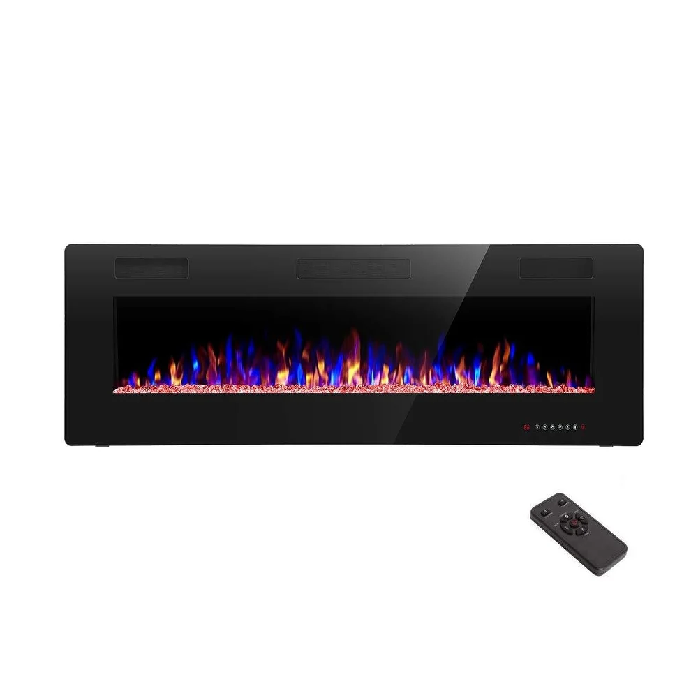Electric Fireplace Heater Recessed Wall-mounted w/ RC (750-1500W)