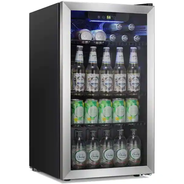 Beverage Refrigerator Cooler Mini Fridge Glass Door