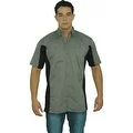 Men's Basic Mechanic Work Shirt Button-Down 2 Front Pockets Casual Top 2 Tone M-XL,2XL-5XL - Thumbnail 7