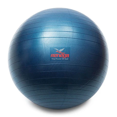Blue Yoga Ball with Air Pump - 25.6"