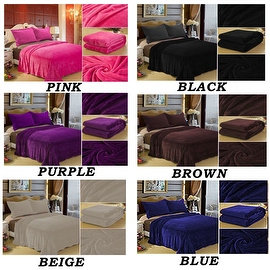 Queen Size High Quality New 3 Lbs 100-percent Polyester Solid Color Super Soft Bed Blanket Throws