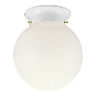 Design House 510032 Ceiling Mount With Opal Glass, White Finish