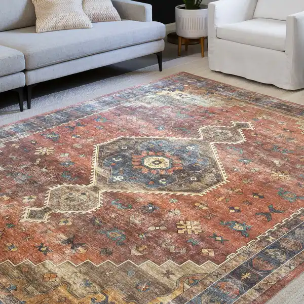 Alexander Home Leanne Transitional Aztec Vintage Printed Area Rug