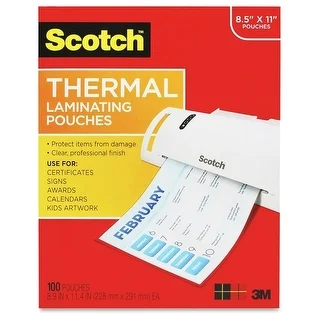 Scotch Thermal Laminating Pouches, 3mil Letter Size - 100/PK
