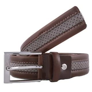 Romeo Gigli Y372/35 TOBACCO Tan/Taupe Leather/Suede Adjustable Belt