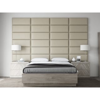 VANT Upholstered Headboards - Accent Wall Panels - Vintage Leather Dusty Taupe - 30 Inch Queen-Full - Set of 4 panels.
