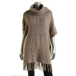 Autumn Cashmere Womens Cashmere Blend Fringe Poncho Sweater - o/s