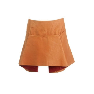 Mugler Womens Leather Silk Lined Mini Skirt - 38