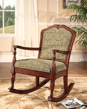 Traditional upholstered rocking chair