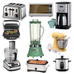 Several kitchen appliances