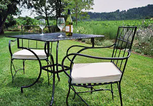 Iron bistro table and chairs