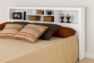 White headboard with various accent pieces