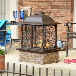 A fireplace completes your patio