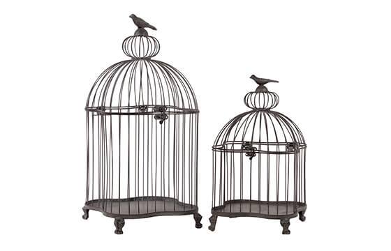 A set of decorative birdcages 