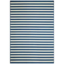 Navy striped rug