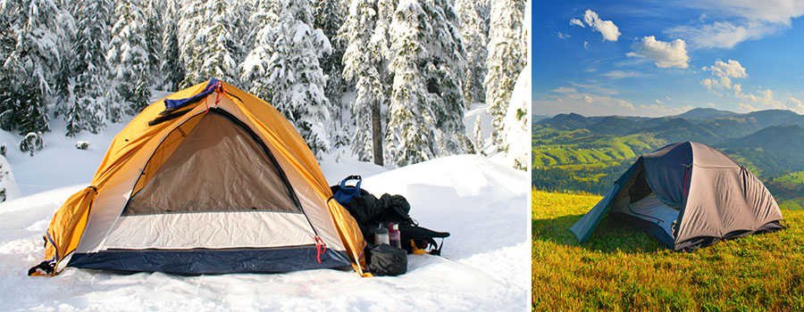 Two different kinds of areas for camping