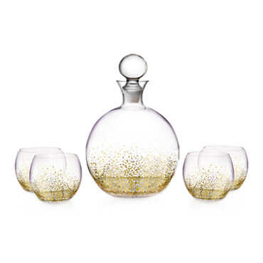 Gold luster 5-piece decanter set