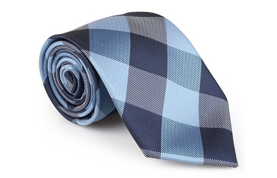Men's plaid microfiber tie