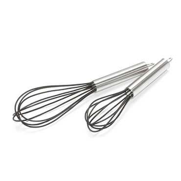 Silicone coated stainless steel 2 piece whisk set